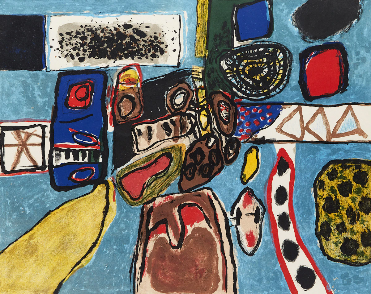 Guillaume Cornelis van Beverloo, Untitled, lithograph in colours, 1963