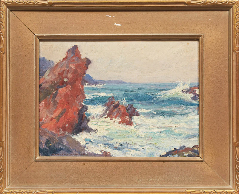 Manly Edward MacDonald, Waves and Rocky Shore, oil on board - view 2