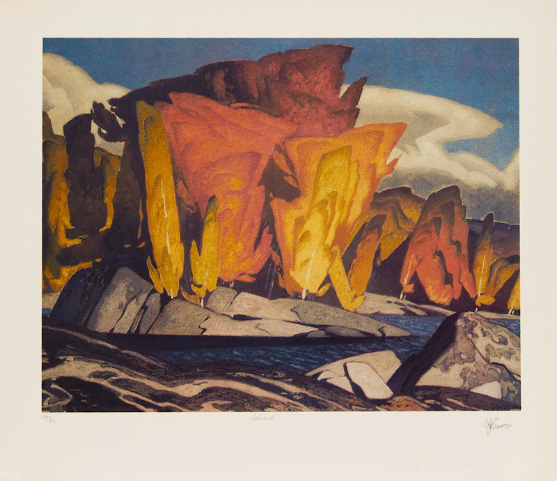 Alfred Joseph Casson, First Snow; Island, two colour serigraphs - view 5