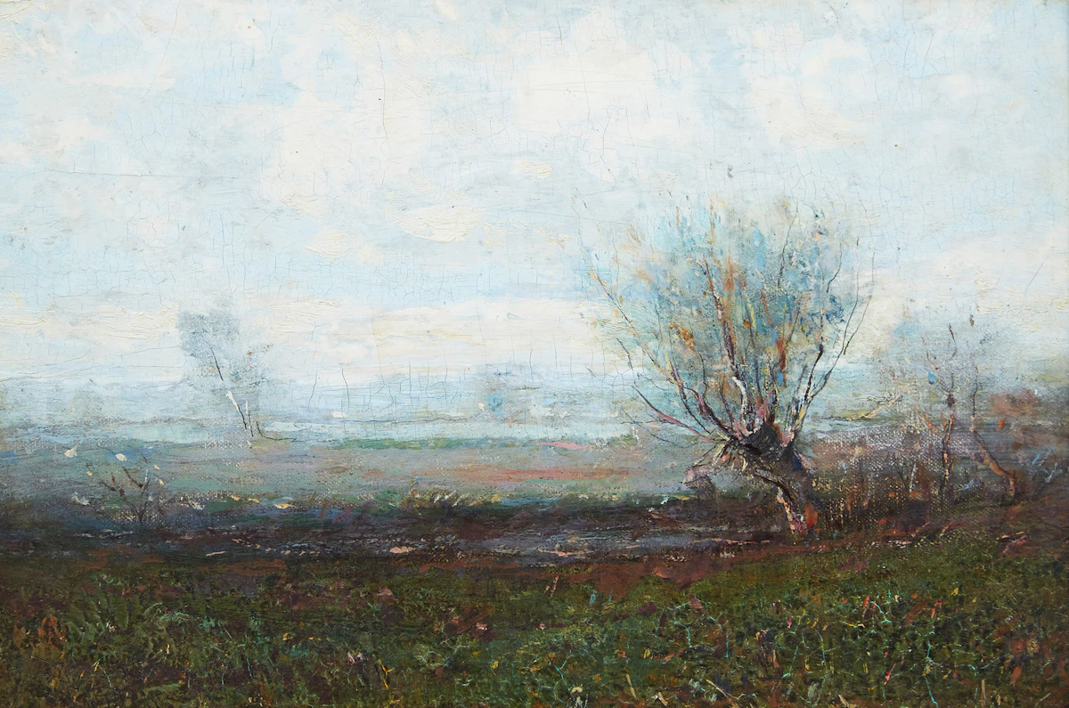 Percy Franklin Woodcock, Early Morning, Châteauguay, Que., oil on canvas board