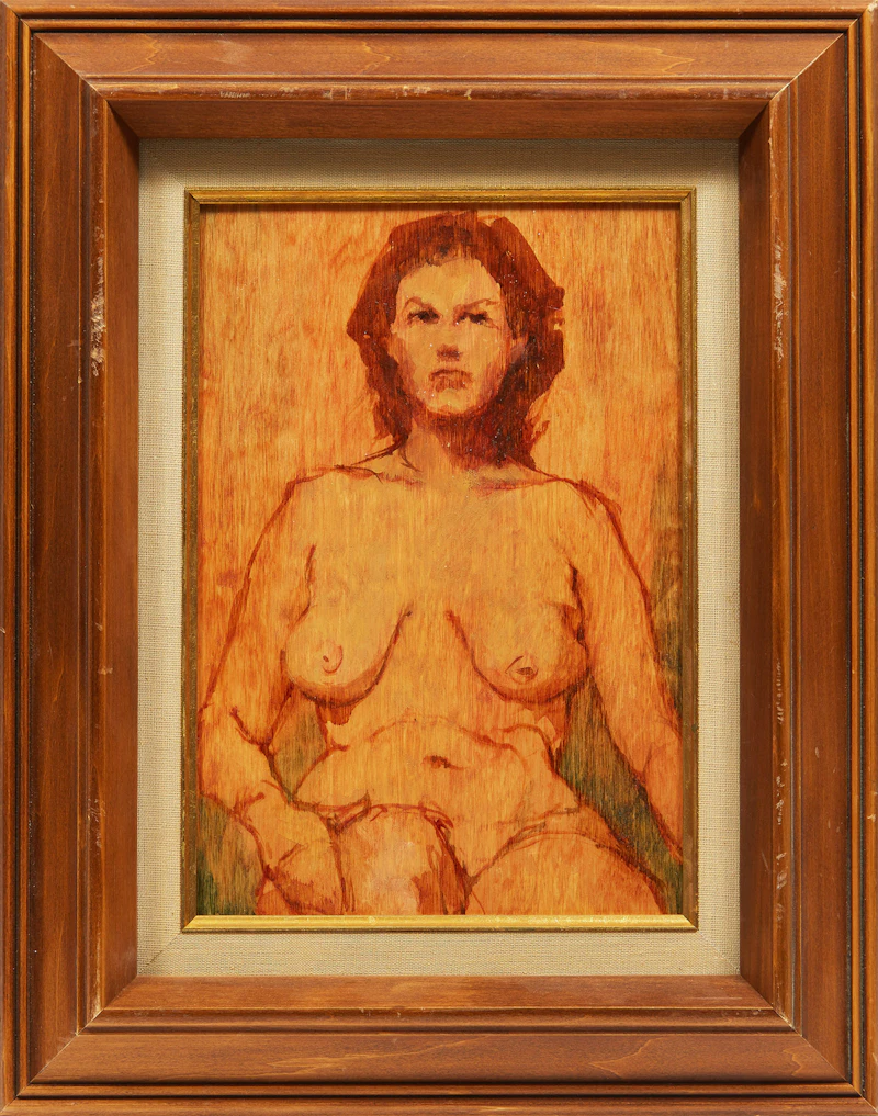 Nelson C. Smith, Seated Nude, oil on board - view 2