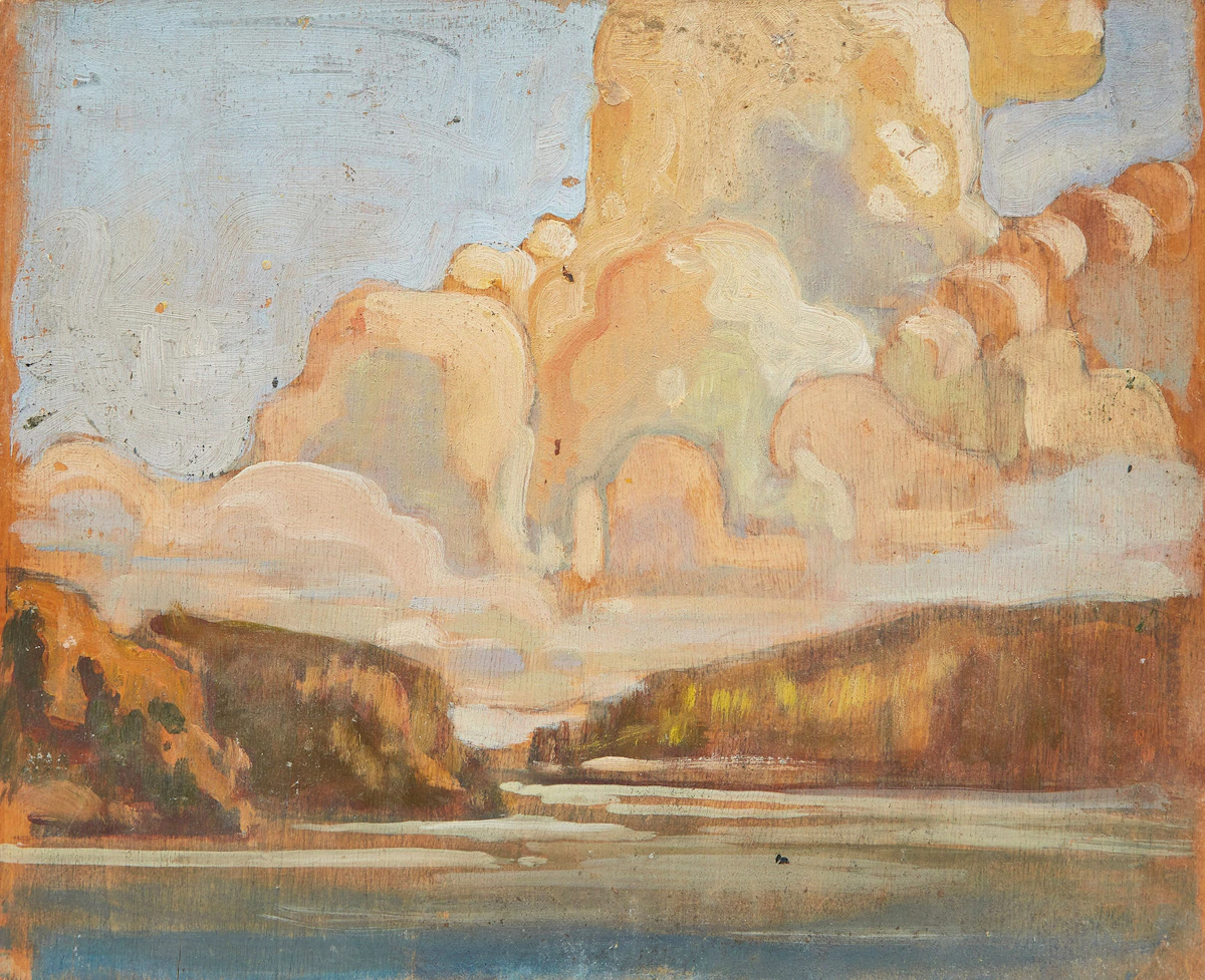 Gerald Milne Moses, Five Landscape Studies, five double-sided oil paintings on board, circa 1940