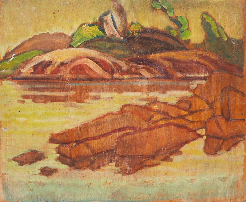 Gerald Milne Moses, Five Landscape Studies, five double-sided oil paintings on board, circa 1940 - view 2