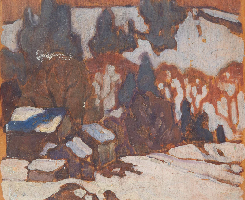 Gerald Milne Moses, Five Landscape Studies, five double-sided oil paintings on board, circa 1940 - view 3