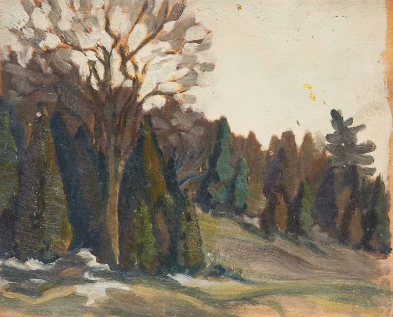 Gerald Milne Moses, Five Landscape Studies, five double-sided oil paintings on board, circa 1940 - view 5