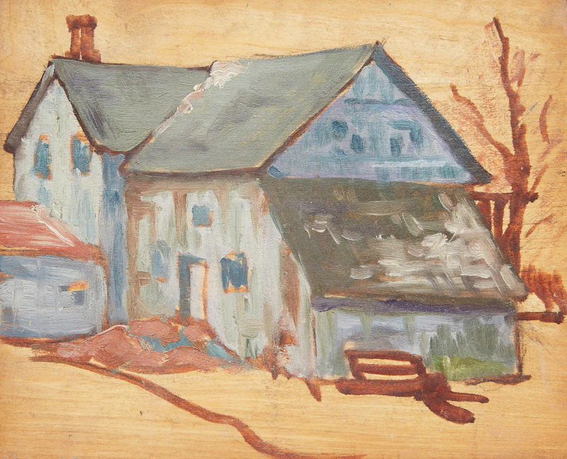 Gerald Milne Moses, Five Landscape Studies, five double-sided oil paintings on board, circa 1940 - view 6