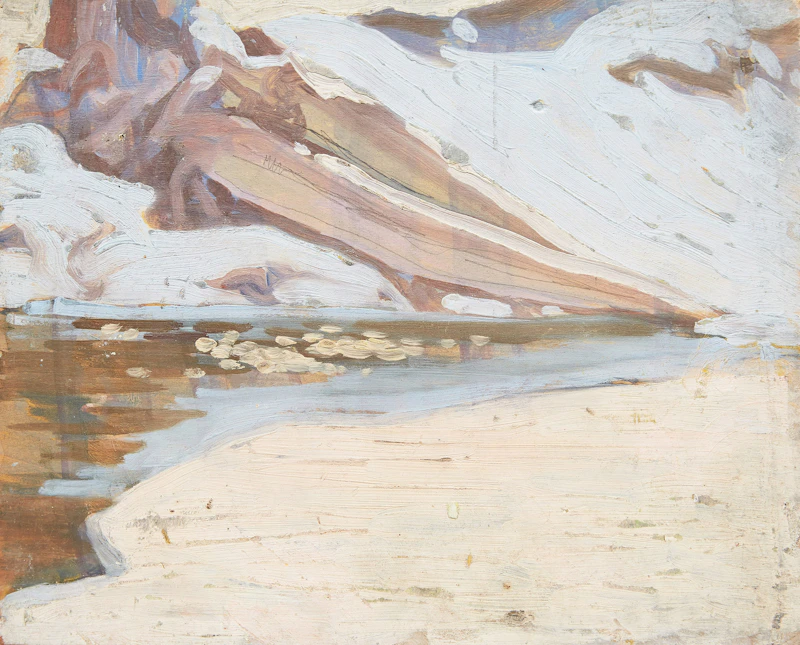 Gerald Milne Moses, Five Landscape Studies, five double-sided oil paintings on board, circa 1940 - view 8