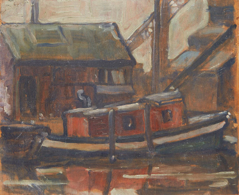 Gerald Milne Moses, Five Landscape Studies, five double-sided oil paintings on board, circa 1940 - view 9