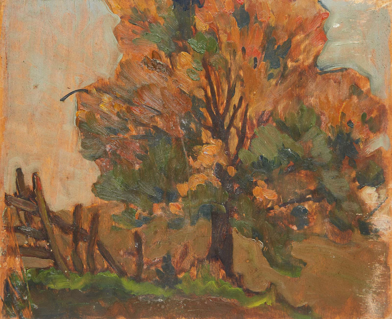 Gerald Milne Moses, Five Landscape Studies, five double-sided oil paintings on board, circa 1940 - view 10