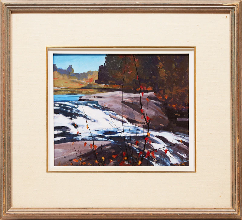 Donald Appelbe Smith, Sunlit Falls - Rousseau, Ont.; Sunset Near Yellow Point, two acrylics on board, 1985-1986 - view 5