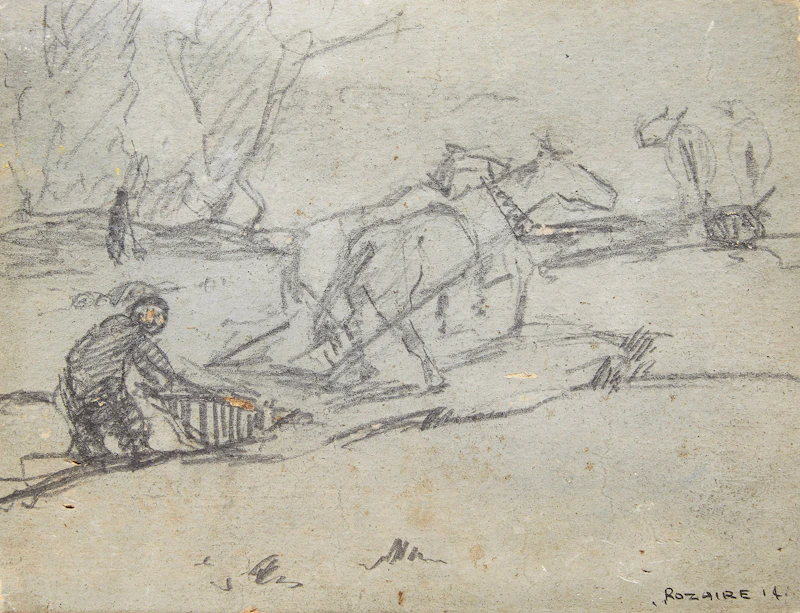 Canadian Farmer with Horses and Plow by Arthur Dominique Rozaire