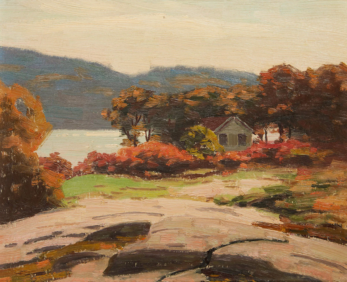 George Thomson, Milford Bay, oil on board