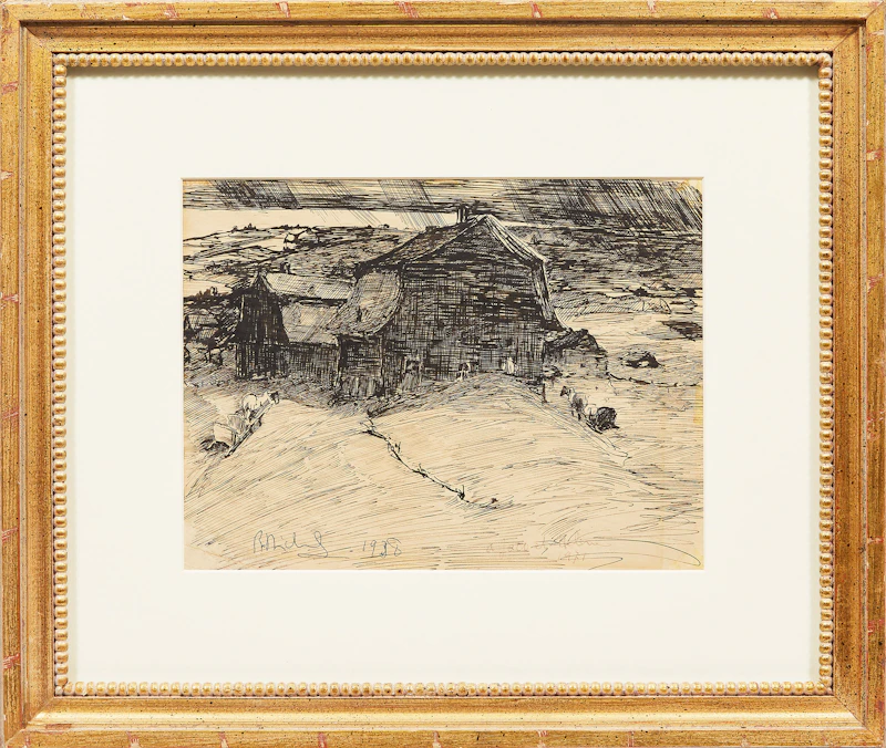 René Richard, Old Farm, ink, 1938 - view 2
