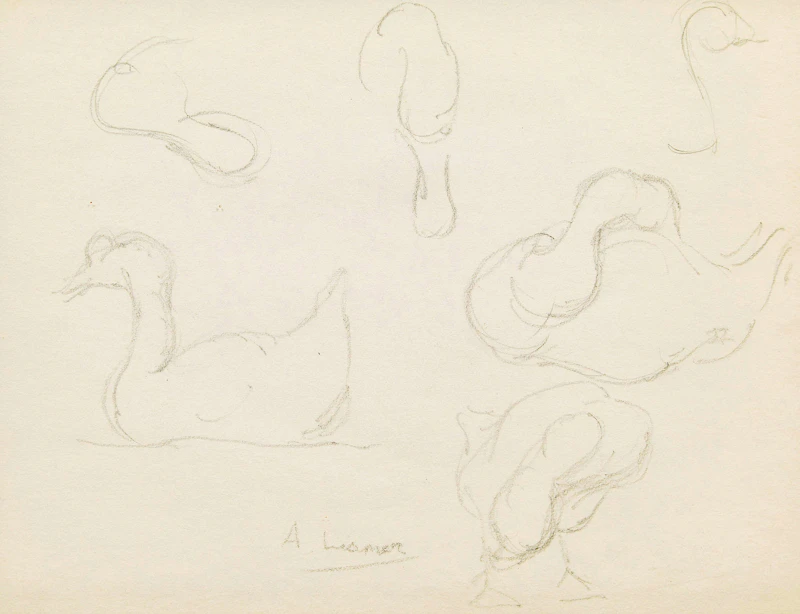 Arthur Lismer, Duck Sketches, pencil