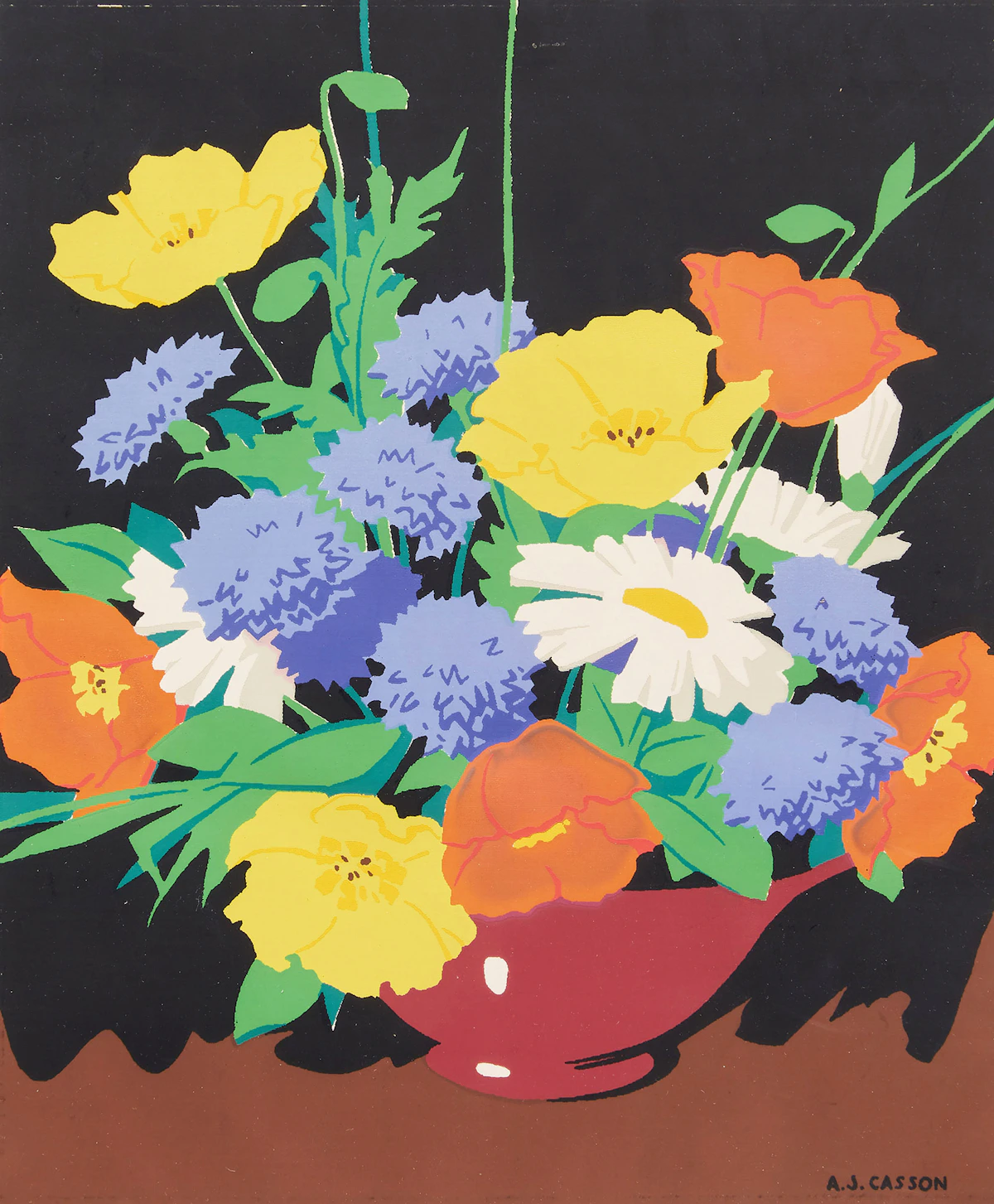 Alfred Joseph Casson, Floral Arrangement, colour silkscreen