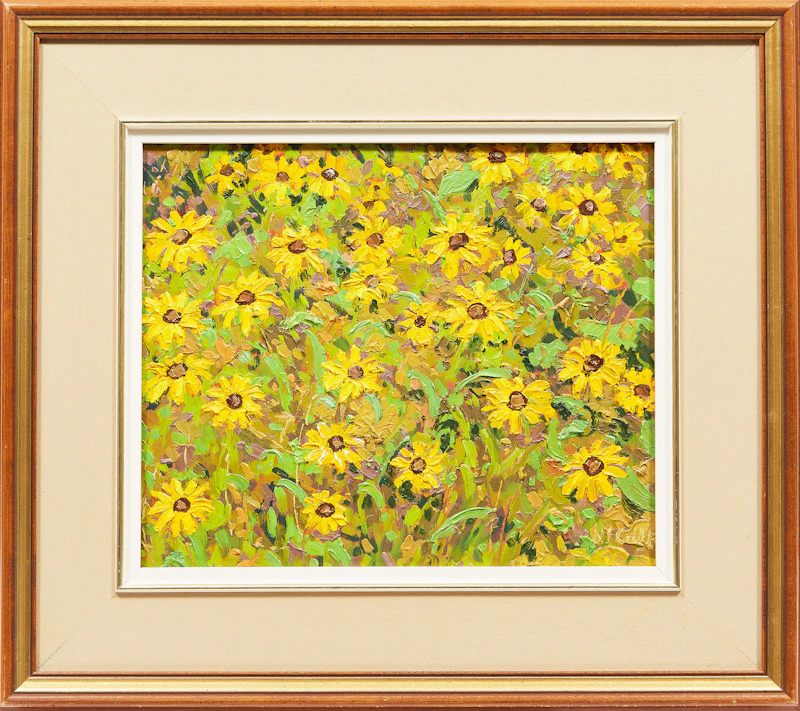 Lawrence Nickle, Sunflowers, oil on board - view 2