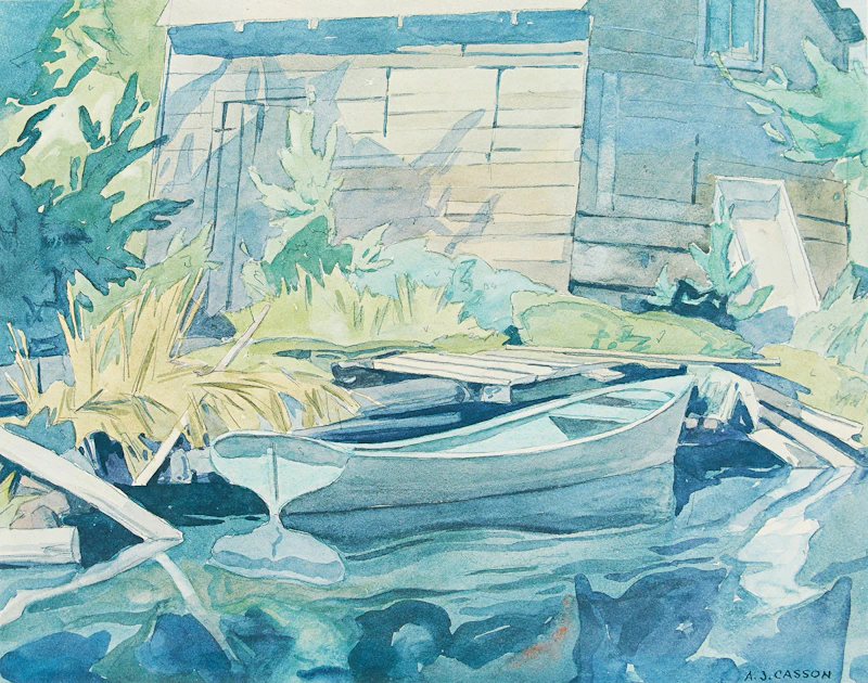 Alfred Joseph Casson, Rowboat, colour serigraph