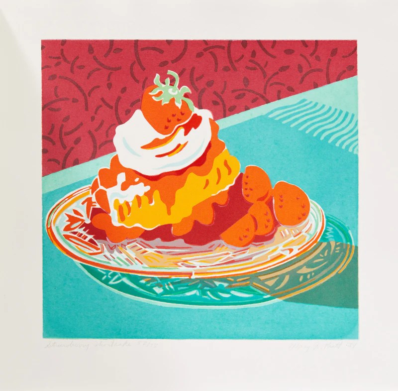 Mary Pratt, Strawberry Shortcake (with Mary Pratt book), colour lithograph & book, 1989 - view 3