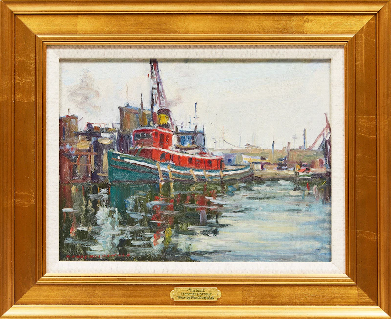 Manly Edward MacDonald, Tugboat in Toronto Harbour, oil on board - view 2