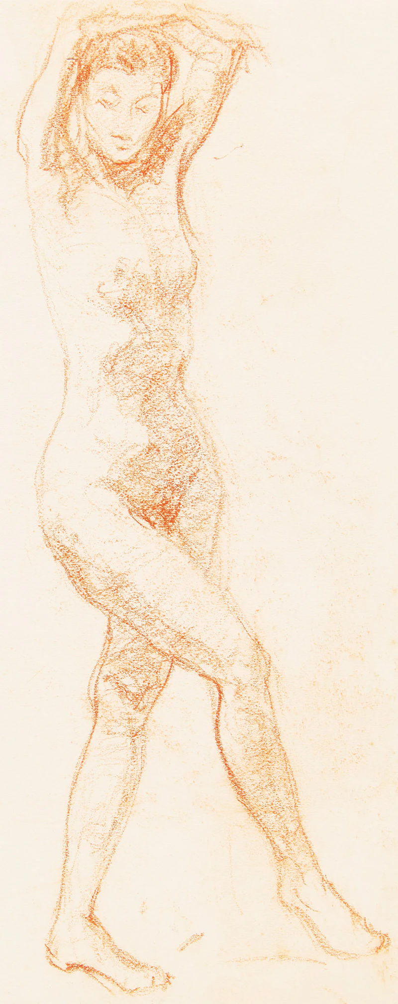 Manly Edward MacDonald, Team of Horses; Standing Nude, two crayon drawings - view 4