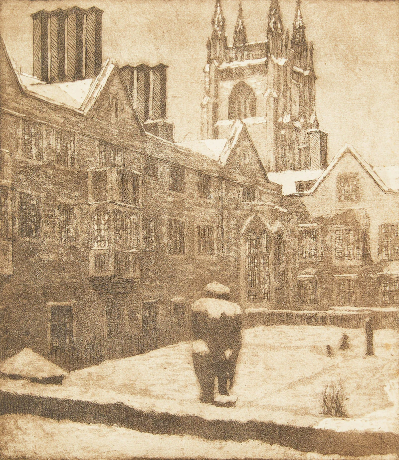 Nicholas Hornyansky, Turner Court (Hart House), Toronto, etching