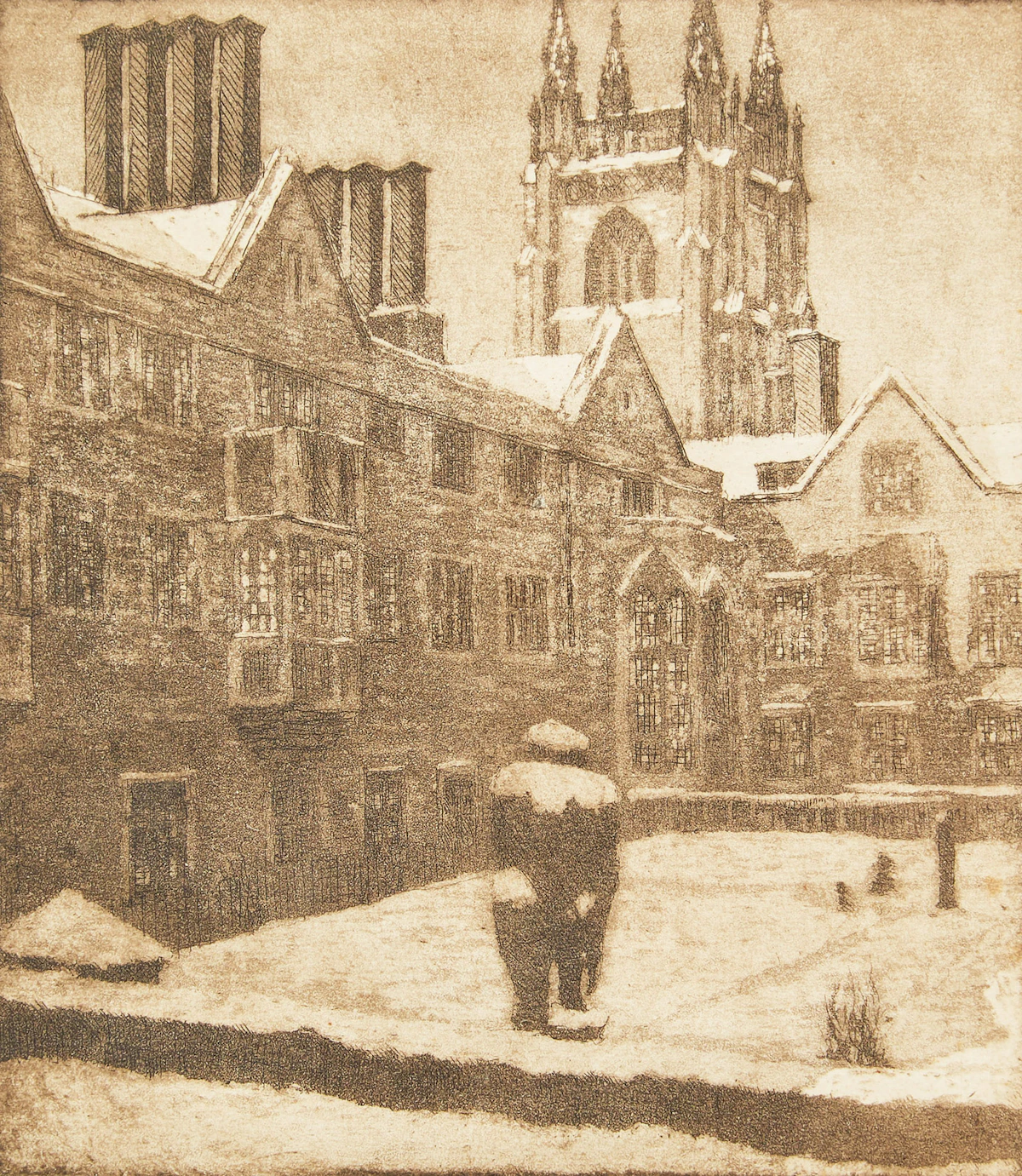 Nicholas Hornyansky, Turner Court (Hart House), Toronto, etching