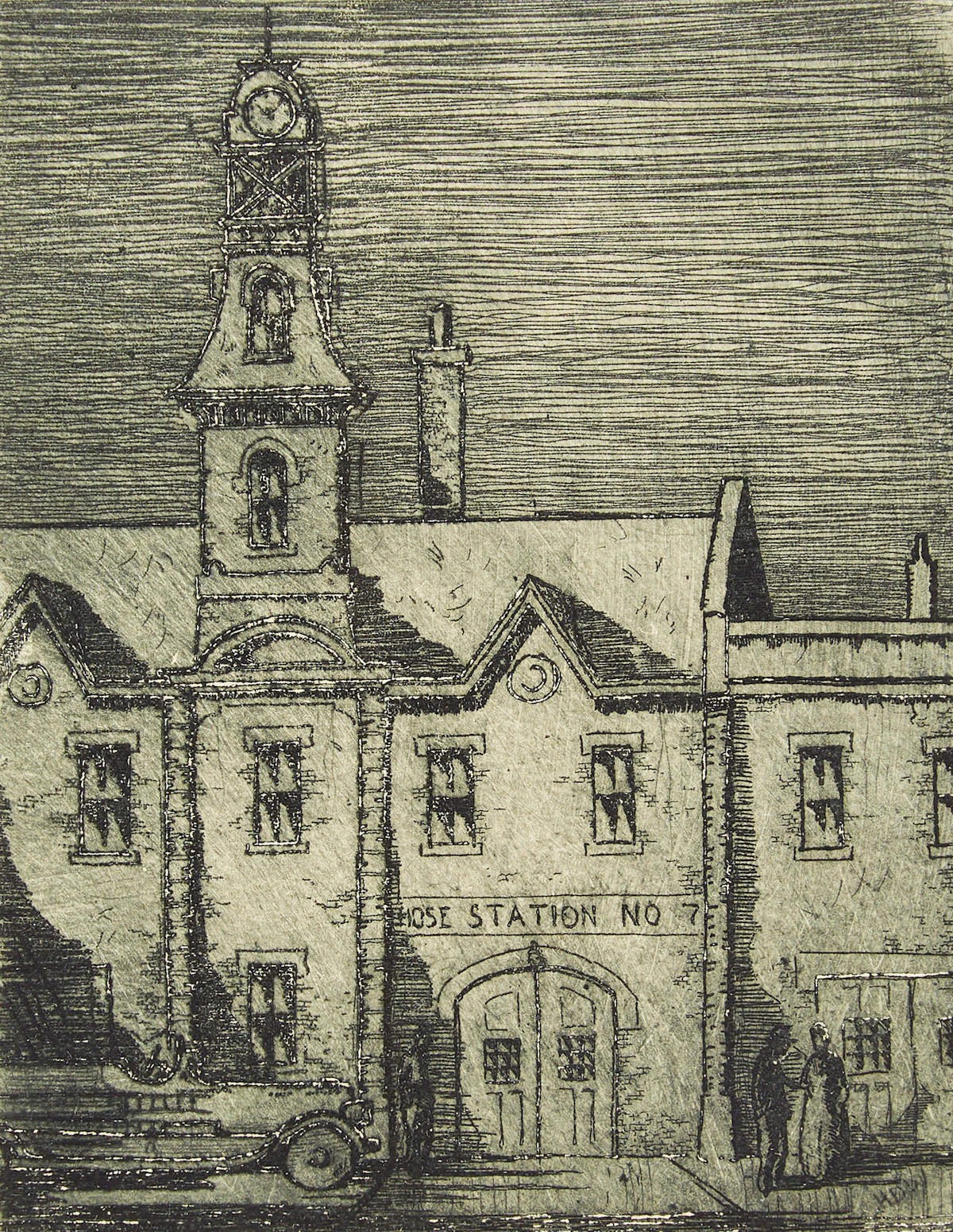 Harry Draper  Wallace, Hose Station No. 7, etching
