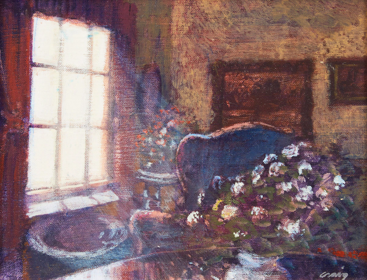 Philip Craig, Interior by a Window, acrylic on canvas