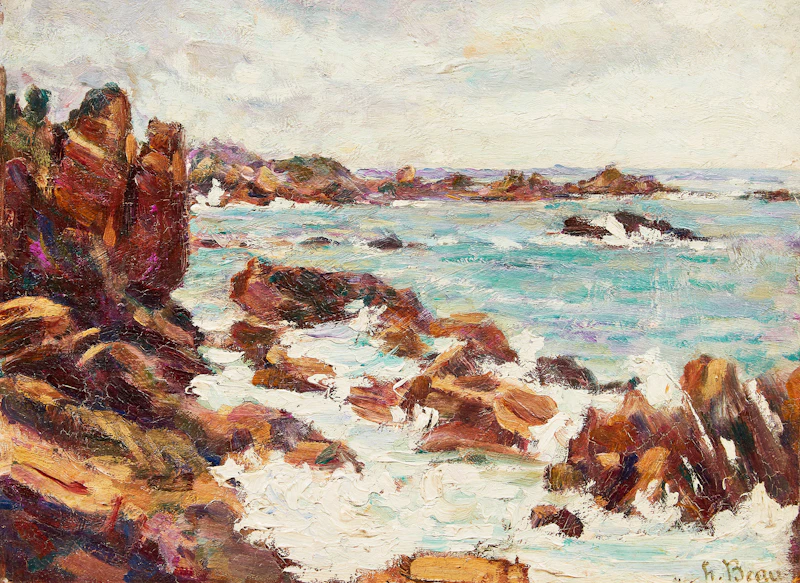 Henri Beau, Ploumanac’h, Coté de Bretagne, oil on board
