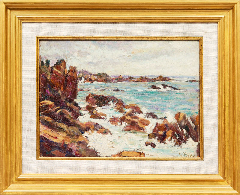 Henri Beau, Ploumanac’h, Coté de Bretagne, oil on board - view 2