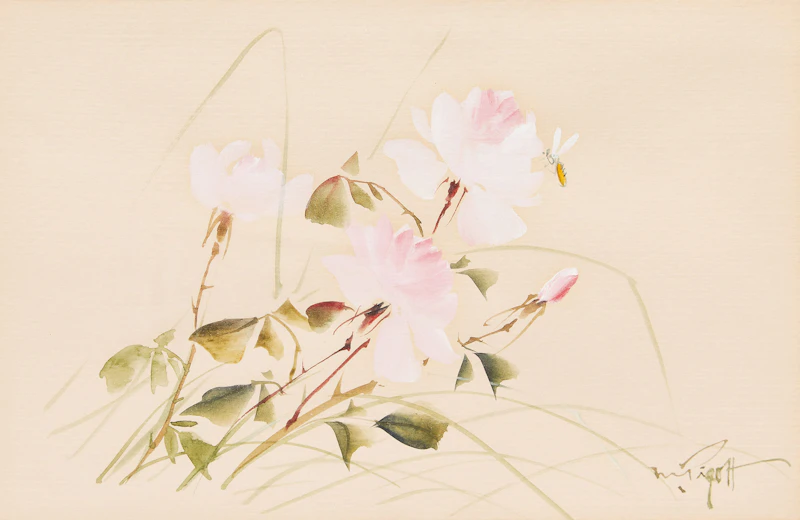 Marjorie Pigott, Floral Studies, three watercolours - view 7