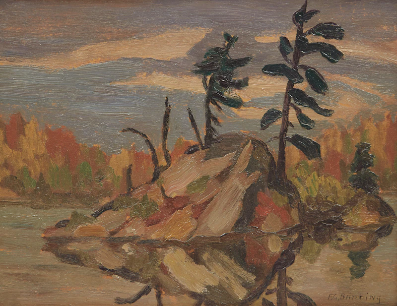 Frederick Grant Banting, Island Landscape, oil on board