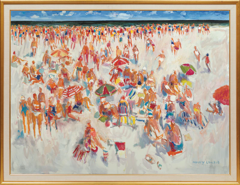 Molly Lamb Bobak, Beach Crowd, oil on canvas - view 2