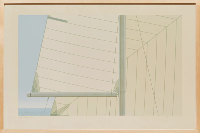 Christopher Pratt, Study for Ocean Racer & Ocean Racer, pencil & collage on card; colour silkscreen (two artworks), 1975 - view 5