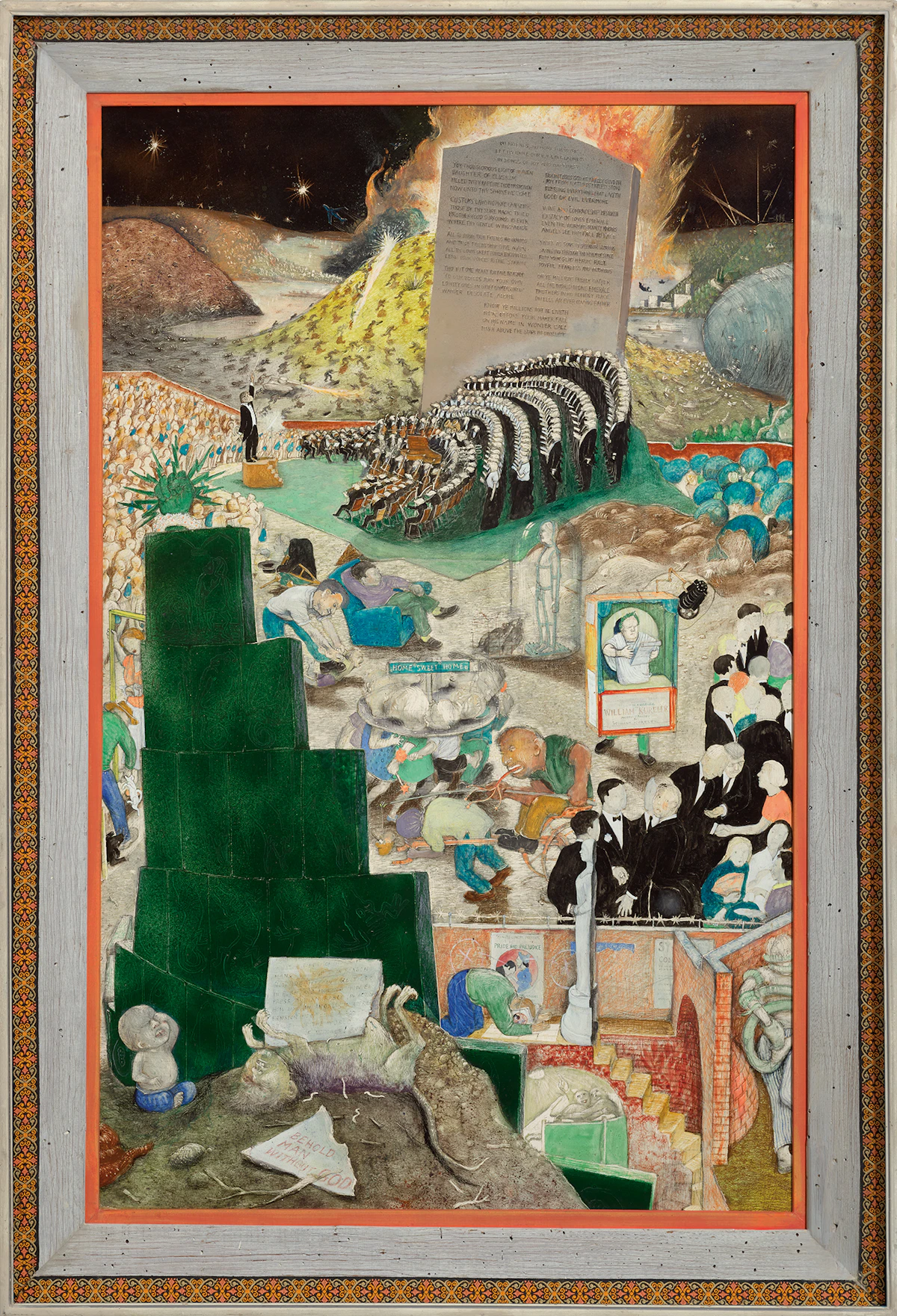 William Kurelek, Behold Man Without God (#3), mixed media on board