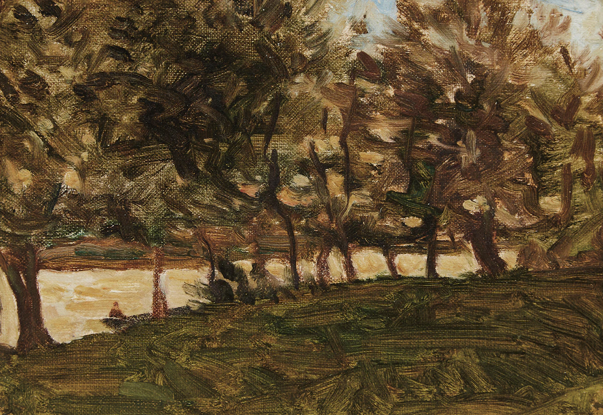 James Wilson Morrice, Trees Along a River, oil on canvas, circa 1891