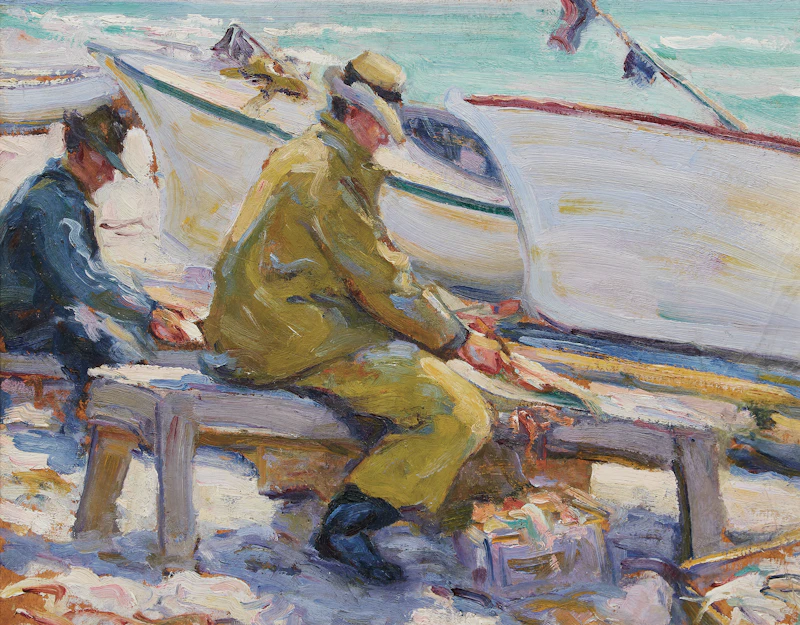 Fishermen Cleaning Catch, Bay of Quinte by Manly Edward MacDonald
