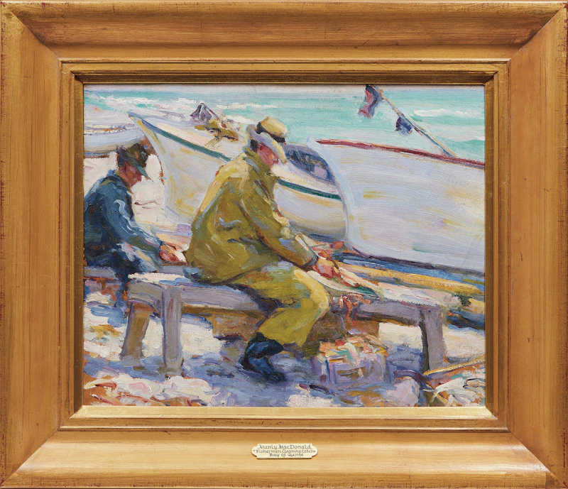 Manly Edward MacDonald, Fishermen Cleaning Catch, Bay of Quinte, oil on board - view 3