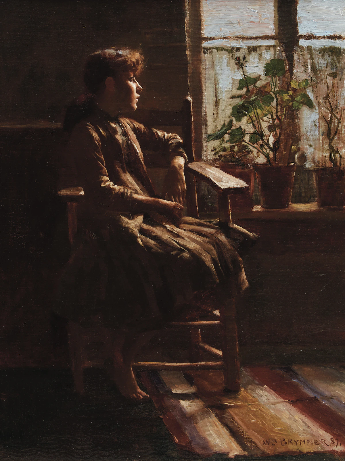 William Brymner, Longings / At the Window , oil on canvas, 1887