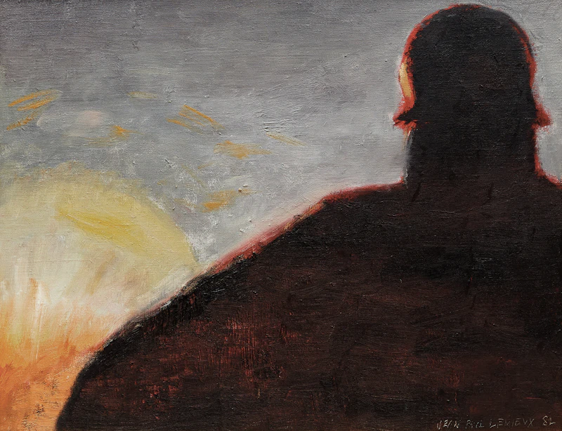 Jean Paul Lemieux, Sans titre (Soldat), oil on canvas