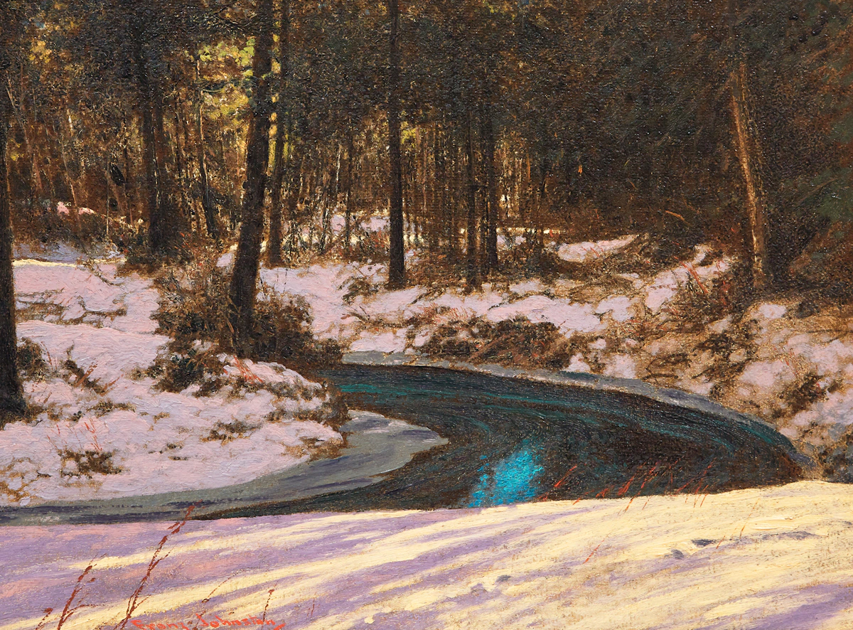 Frank Hans Johnston, The Turquoise Jewel, oil on board