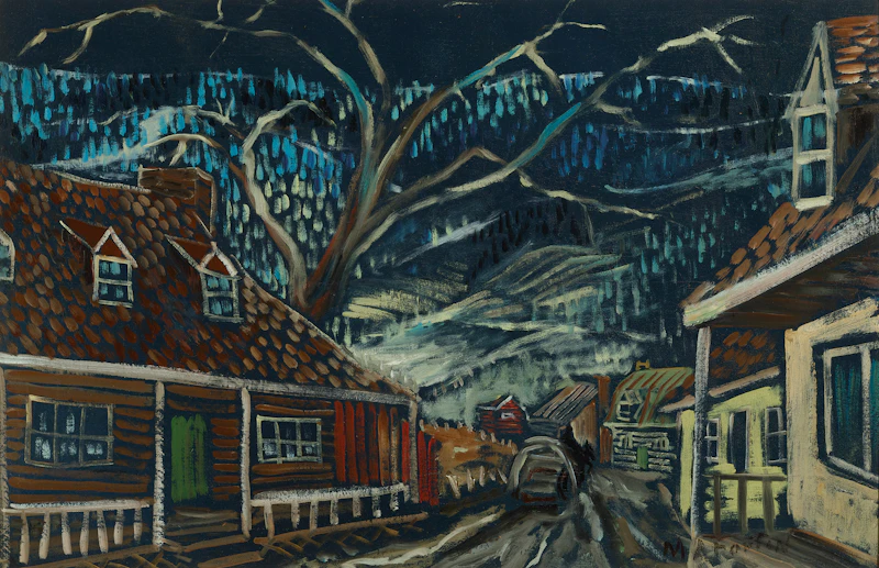 Marc-Aurèle Fortin, Maisons, Ste-Rose, oil on canvas
