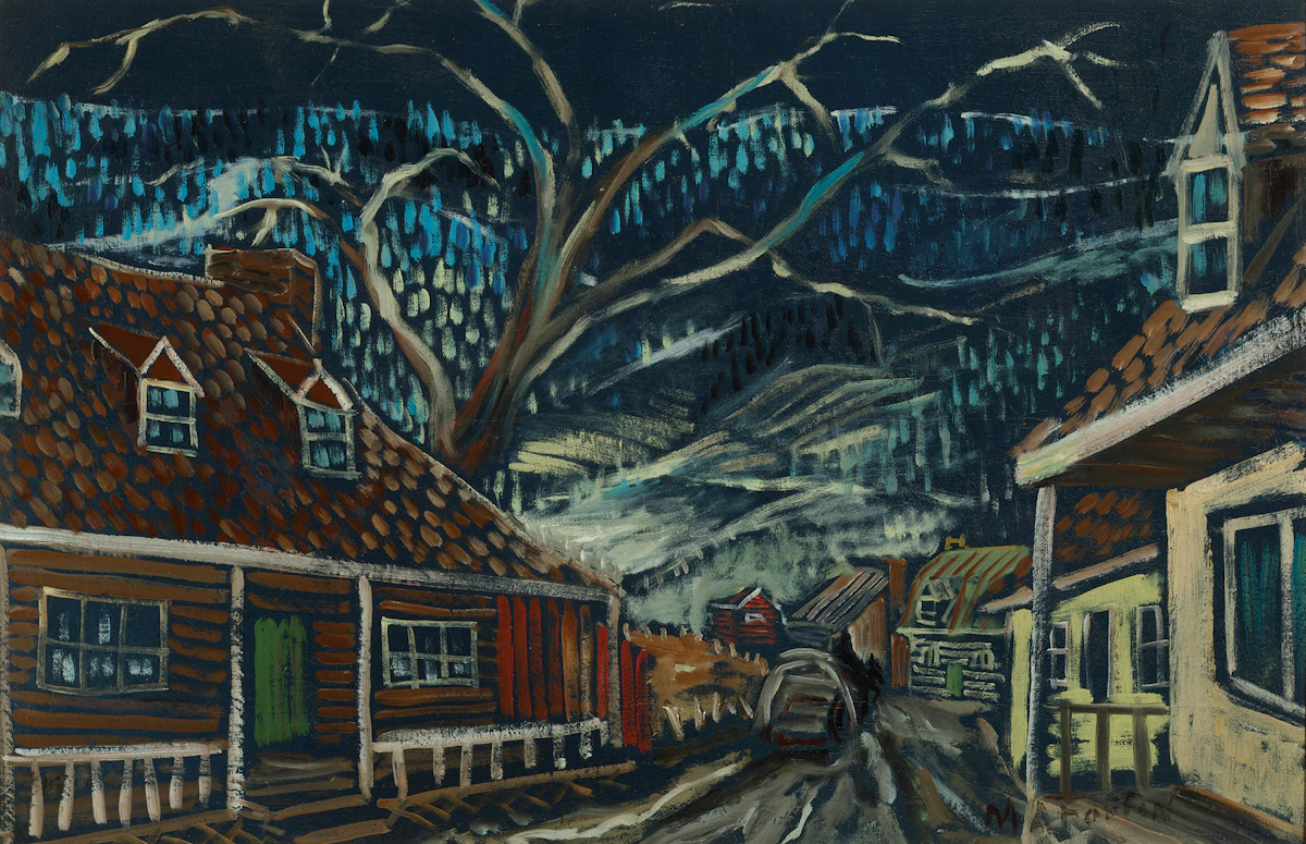 Marc-Aurèle Fortin, Maisons, Ste-Rose, oil on canvas