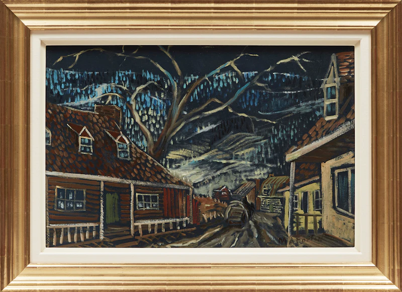 Marc-Aurèle Fortin, Maisons, Ste-Rose, oil on canvas - view 2