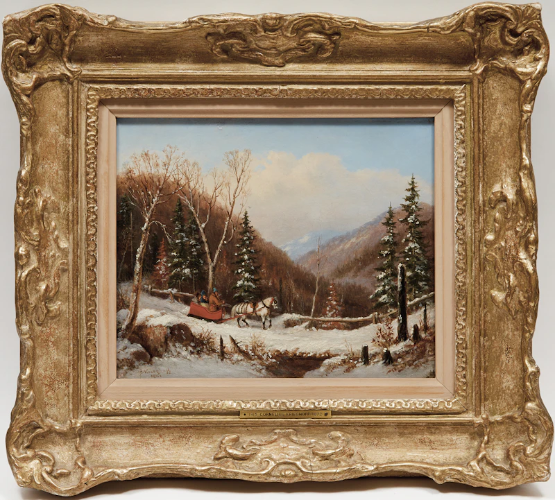 Cornelius Krieghoff, Ladies and Habitant Sleighing in Winter, oil on canvas, 1861 - view 2