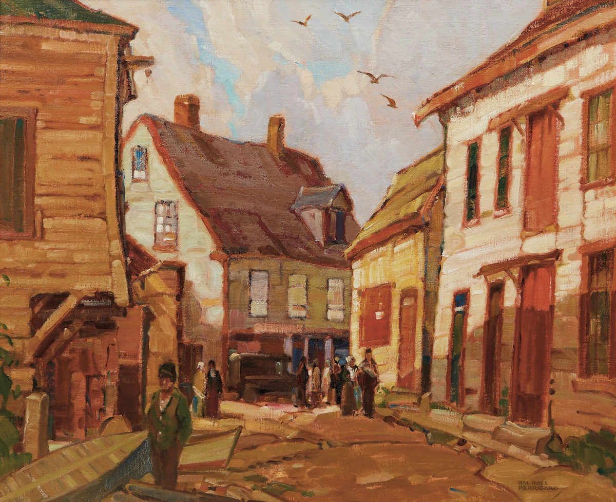 Hal Ross Perrigard, Near the Docks, Gaspé, Quebec, oil on canvas, 1946