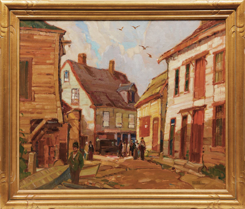 Hal Ross Perrigard, Near the Docks, Gaspé, Quebec, oil on canvas, 1946 - view 2