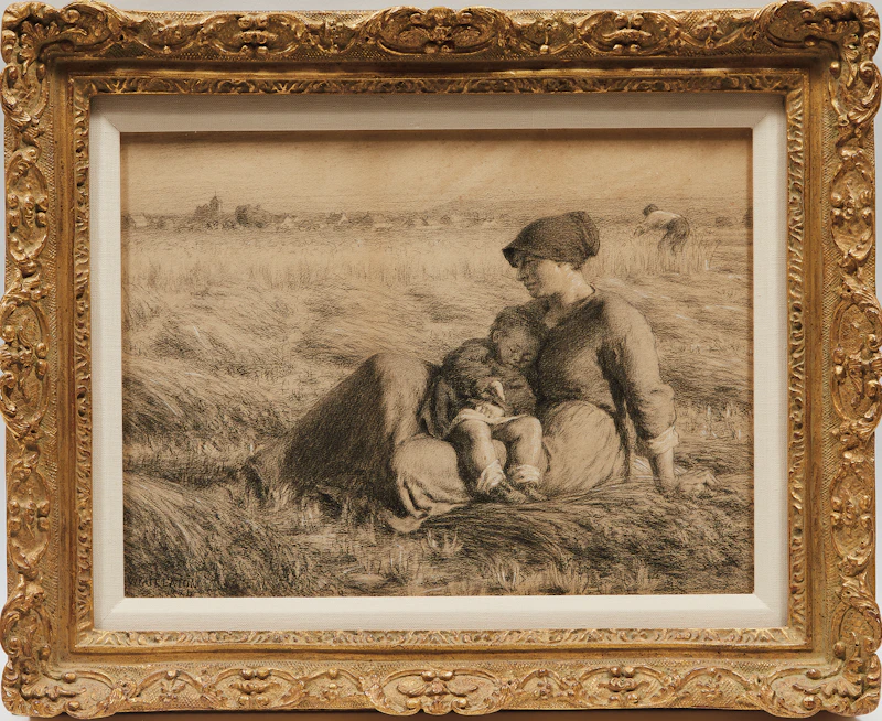 Wyatt Eaton, La Moisson (The Harvest), charcoal, 1884 - view 2