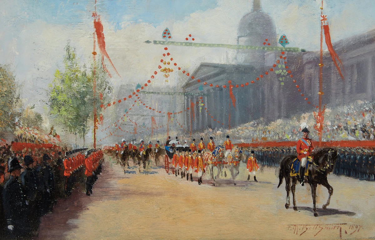 Frederic Marlett Bell-Smith, Queen Victoria’s Jubilee Procession, oil on board, 1897
