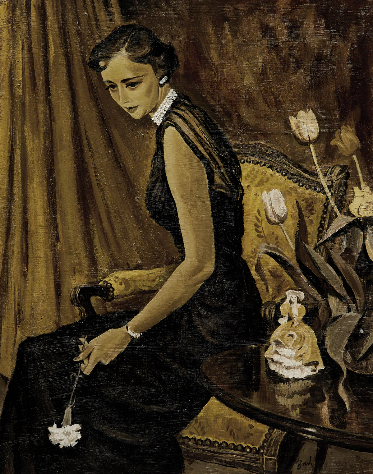 Jack Hamilton Bush, Portrait of Ruth McCreary, oil on board, 1954